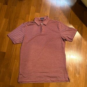 Peter Millar Crown Crafted Red base & White striped polo. Perfect condition.